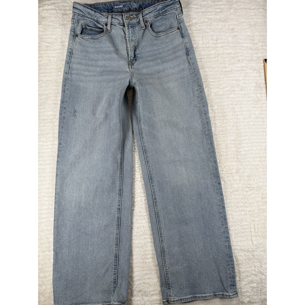 Old Navy Jeans Extra High Rise Sky HI Wide Leg Secret Smooth  Denim Sz 8 Medium